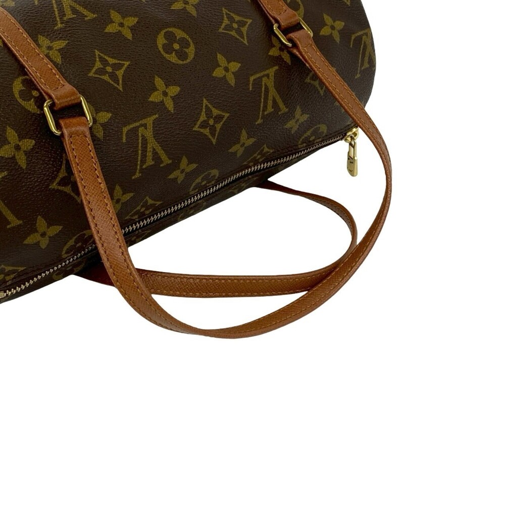 LOUIS VUITTON Brown Monogram Leather Papillon 26 Boston Bag - Picture 4 of 9